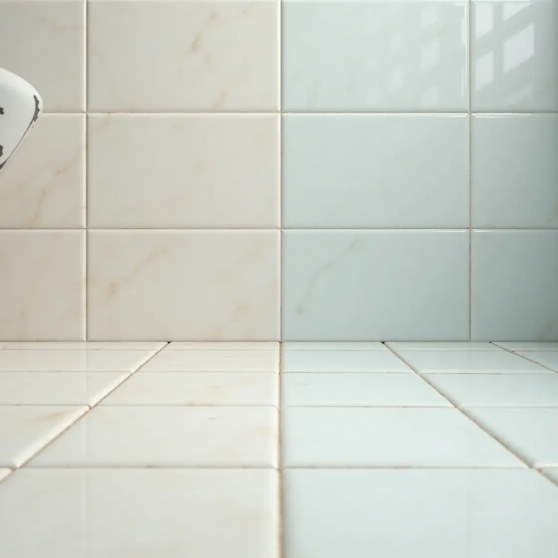 Clean and refinished bathroom tiles